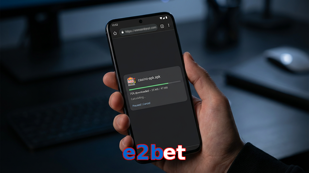 Main screen of E2bet apk page for PK players