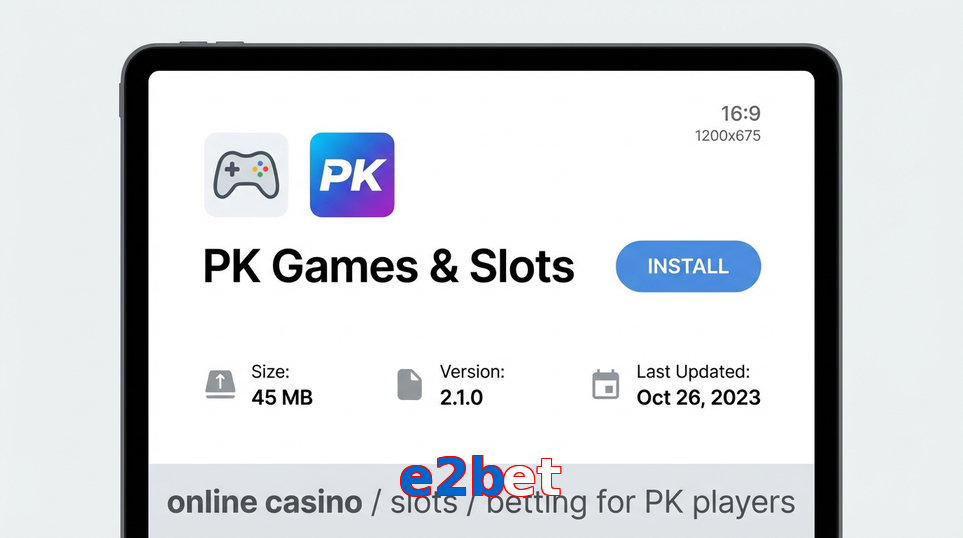 Game list for E2bet gameapk section